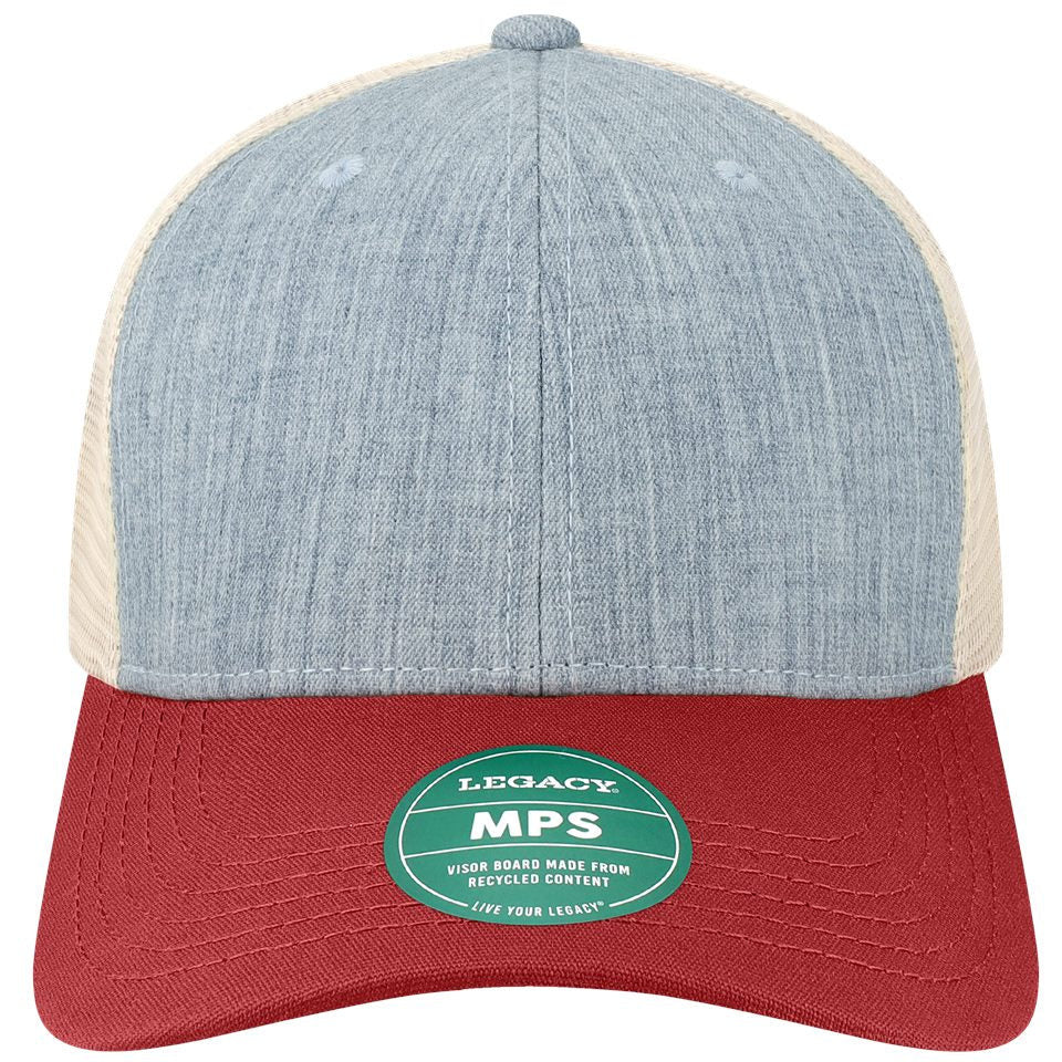 Melange Light Blue/ Cardinal/