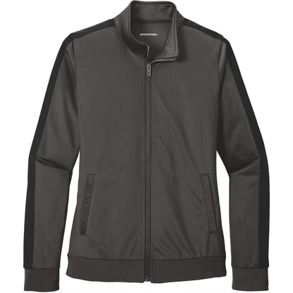 Sport-Tek Ladies Tricot Sleeve Stripe Track Jacket