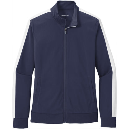 Sport-Tek Ladies Tricot Sleeve Stripe Track Jacket