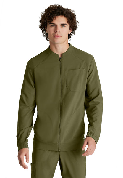 Barco Men's Three-Pocket Banded Collar Cycle Scrub Jacket