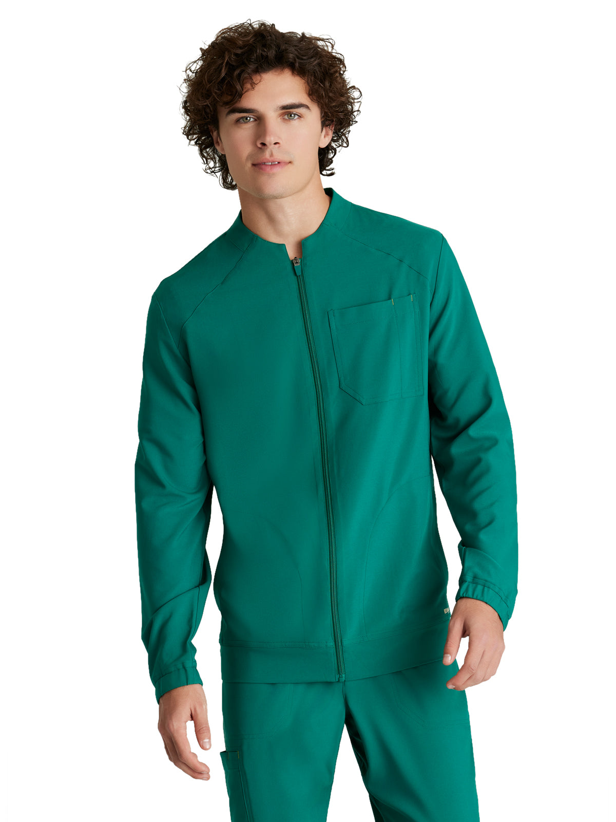 Barco Men's Three-Pocket Banded Collar Cycle Scrub Jacket