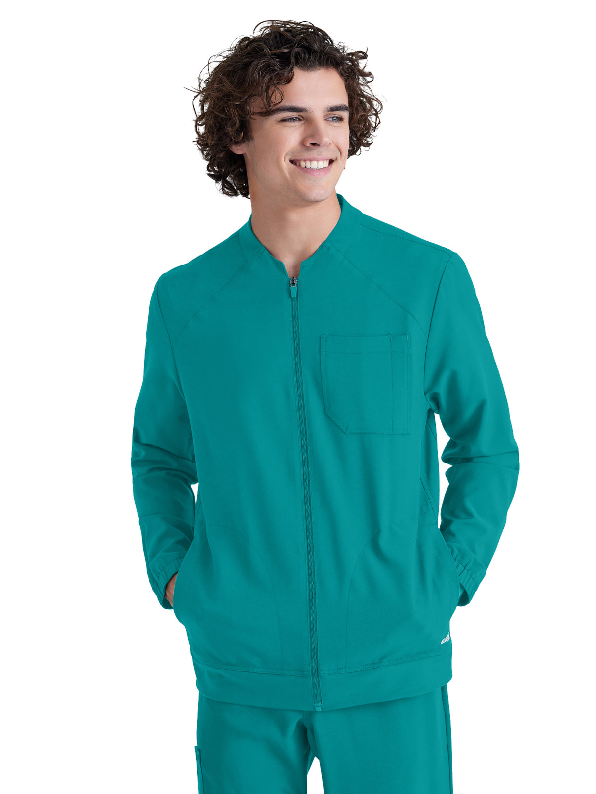 Barco Men's Three-Pocket Banded Collar Cycle Scrub Jacket