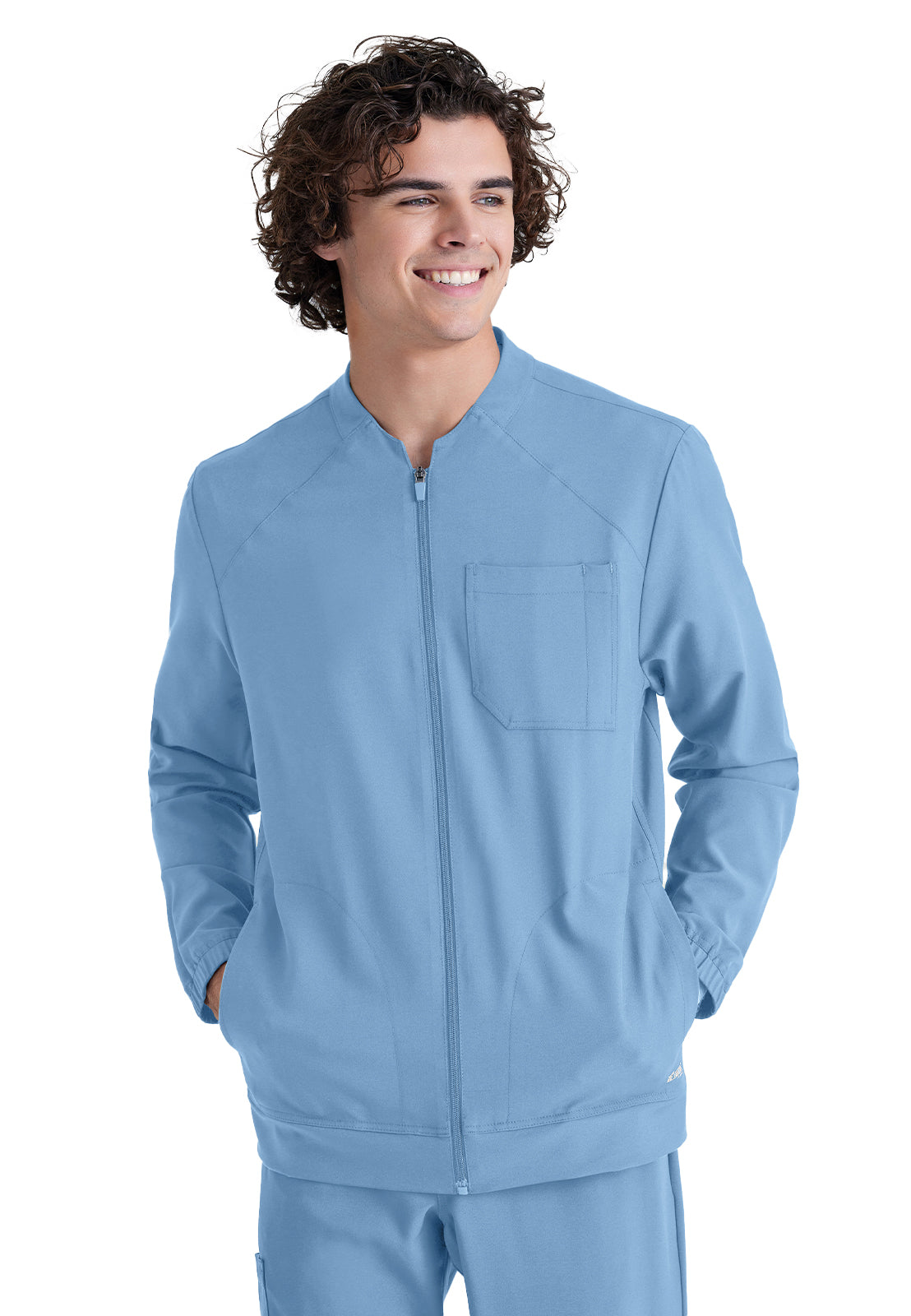 Barco Men's Three-Pocket Banded Collar Cycle Scrub Jacket