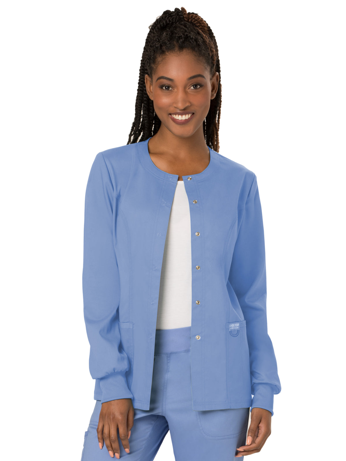 Cherokee Women's 3-Pocket Snap Front Scrub Jacket