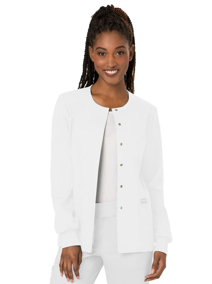 Cherokee Women's 3-Pocket Snap Front Scrub Jacket